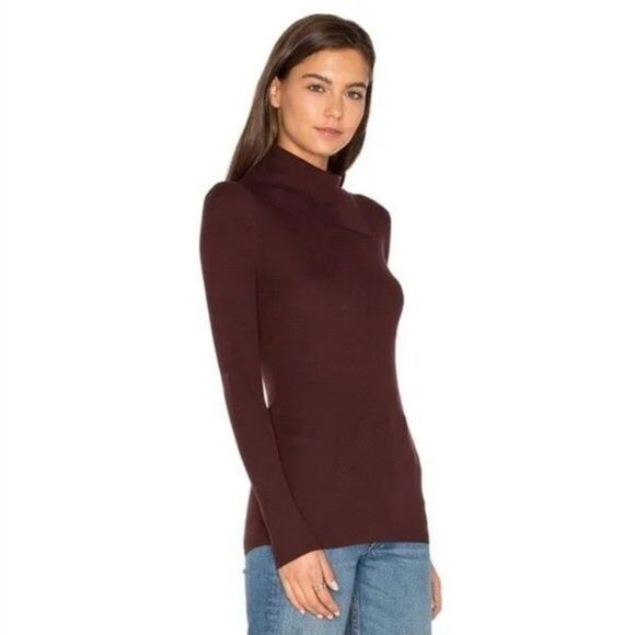 Theory Merino Wool Leendelly Refine Ribbed Knit Turtleneck Sweater - Picture 2 of 8